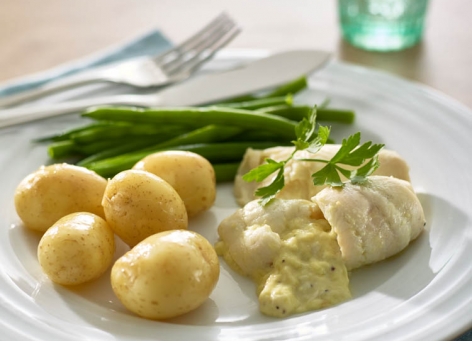 Poached Stuffed Fillet of Plaice