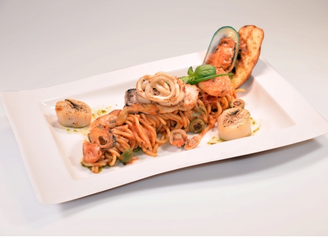 Seafood Pasta with Aurora Sauce