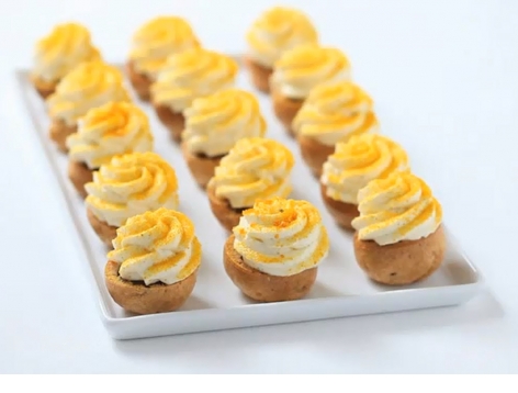 Chocolate Orange Profiteroles with Chantilly Cream & Orange Dust